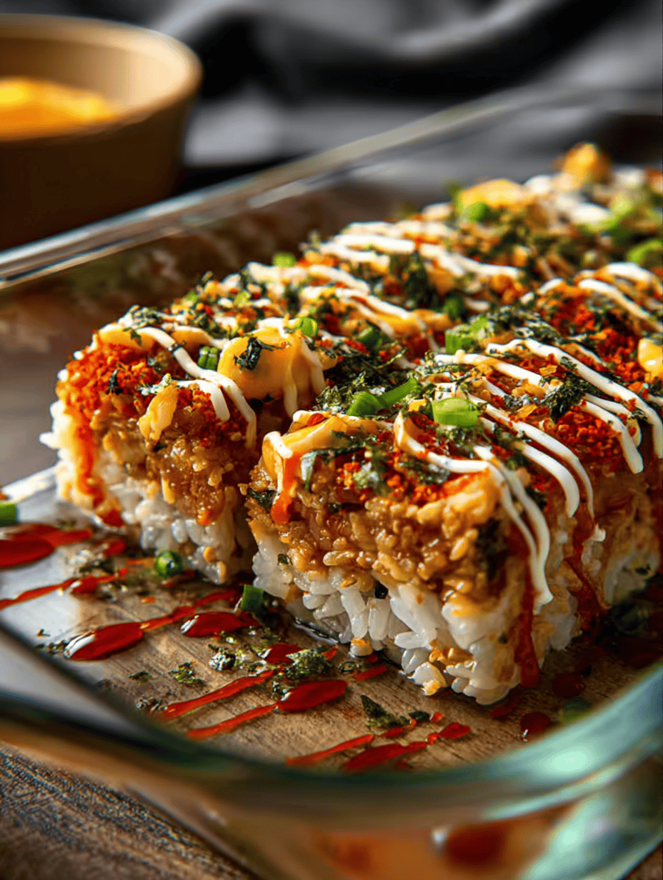 Easy Spicy Salmon Sushi Bake