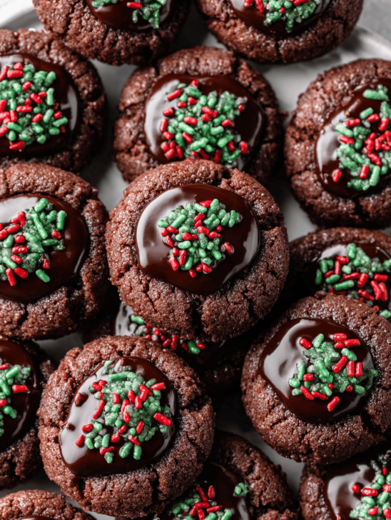 Mini Chocolate Thumbprint Cookies