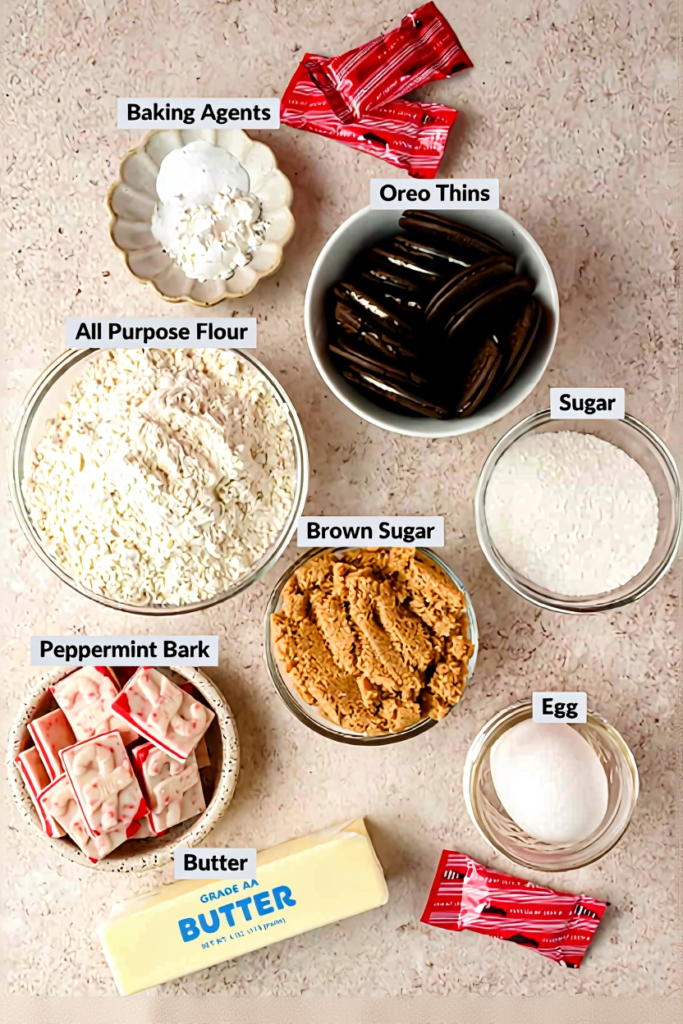 Oreo Peppermint Crunch Cookies Ingredients