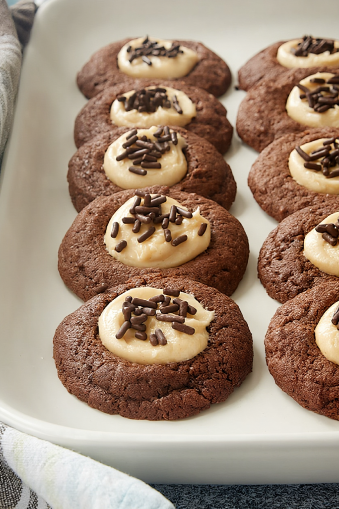 Peanut Butter Chocolate Thumbprint Cookies