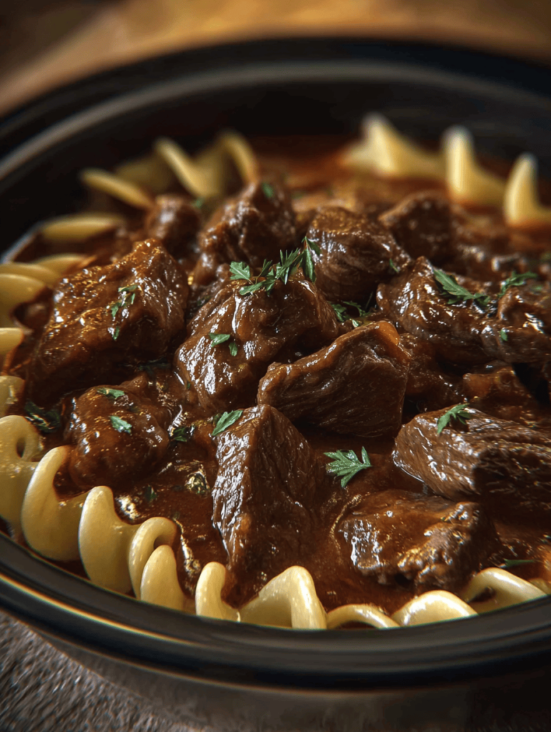 Slow Cooker Beef And Noodles