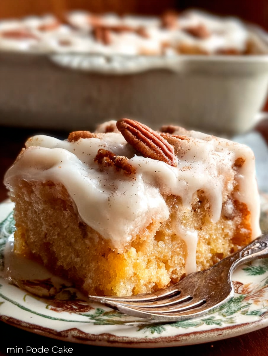 Mini Cinnamon Roll Poke Cake