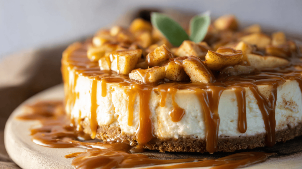 Caramel Apple Cheesecake For Fall Desserts