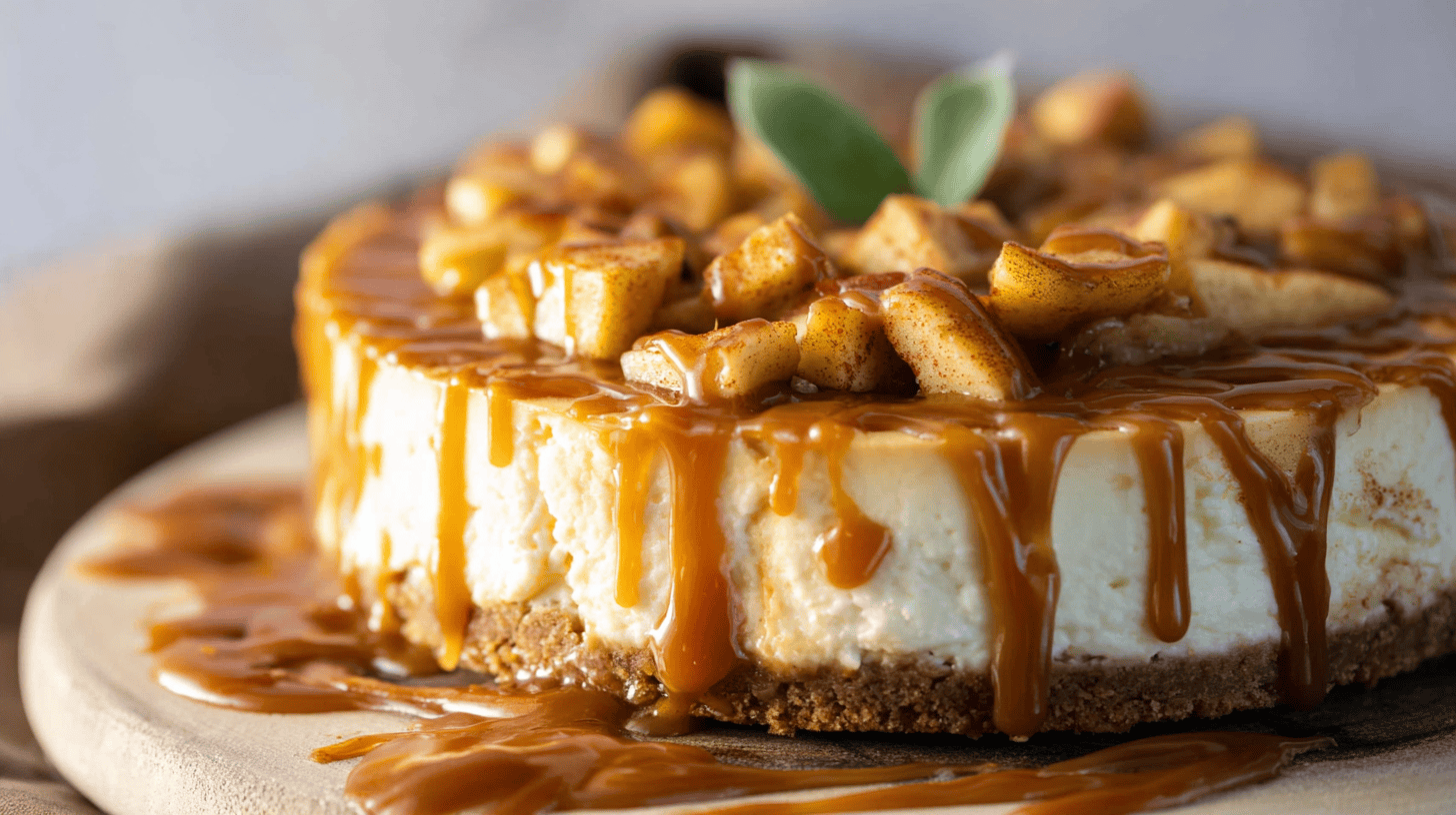 Caramel Apple Cheesecake For Fall Desserts