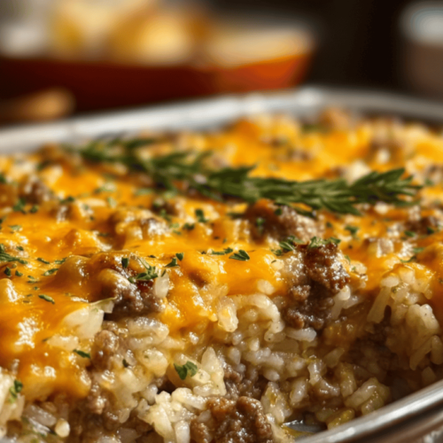 Cheesy Hamburger Rice Casserole
