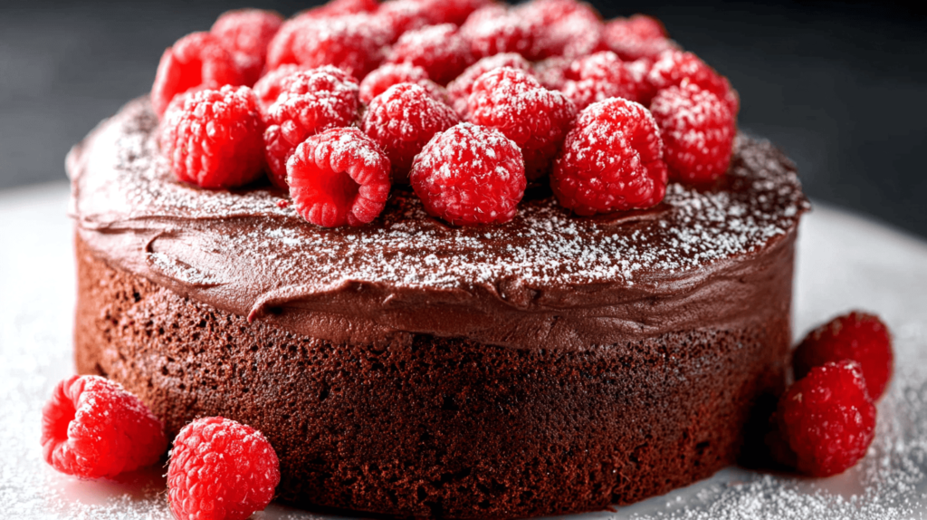Dark Chocolate Raspberry Mousse Cake
