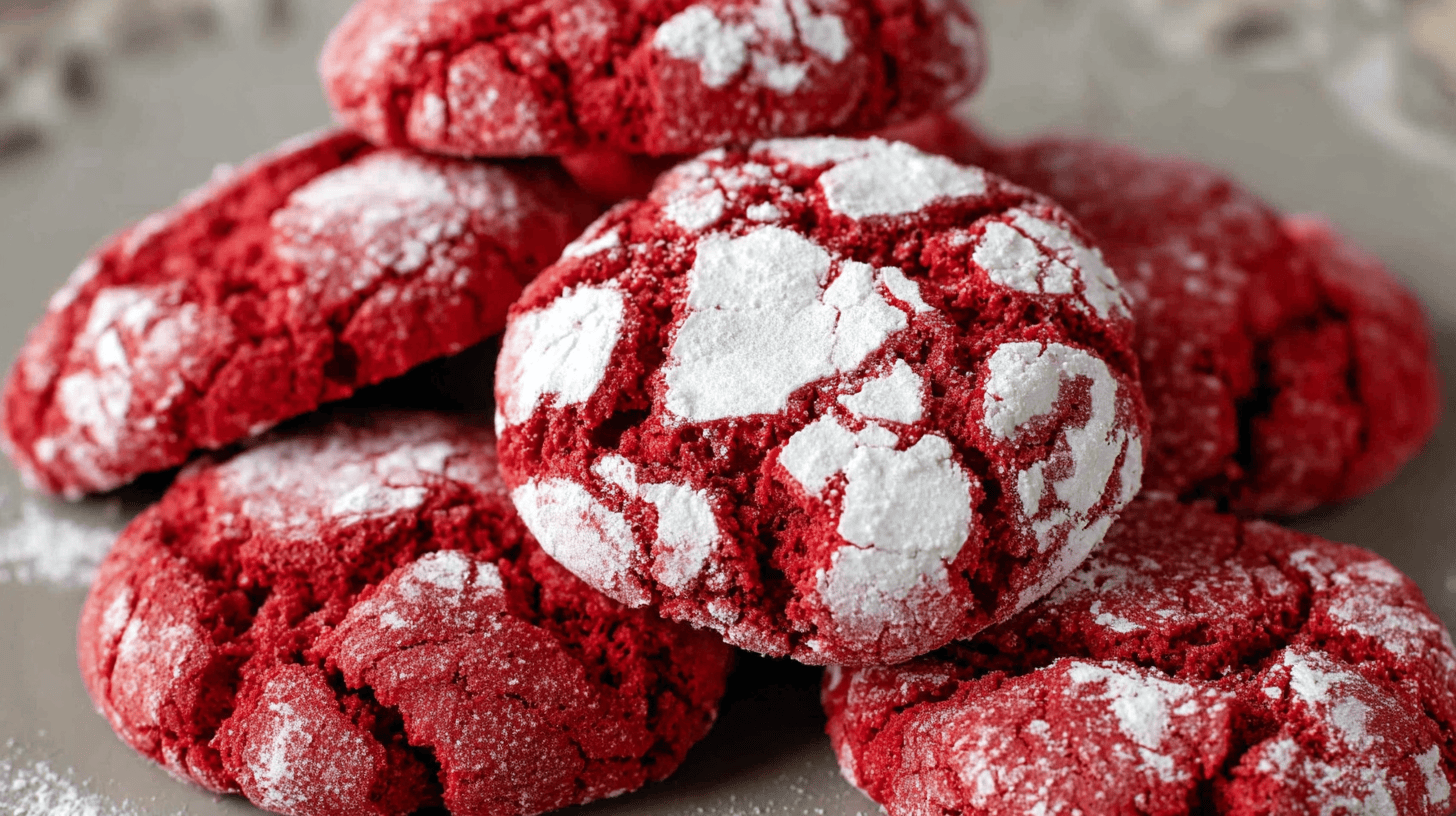 Red Velvet Crinkle Cookies