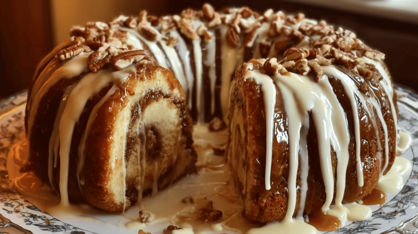 Cake With Pecan Topping