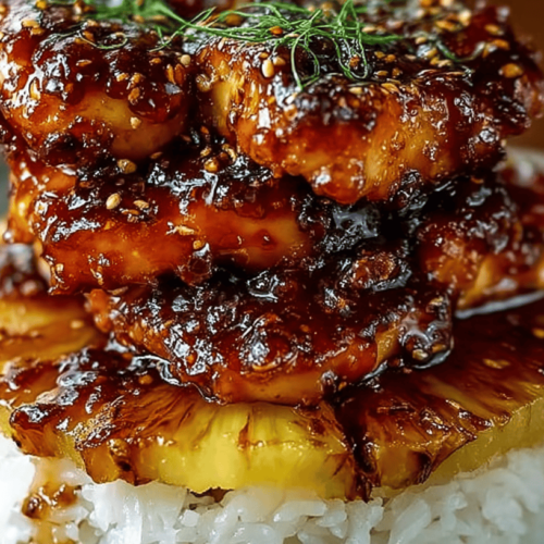 Hawaiian Huli Huli Chicken Stacks