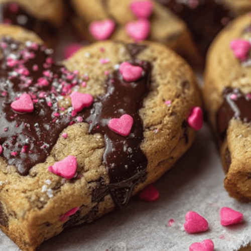 Heart Shaped Chocolate Chip Cookies