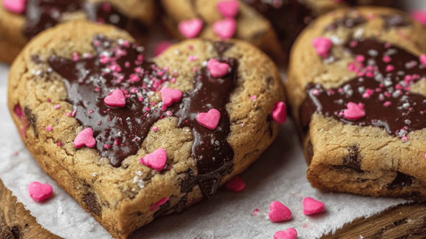 Heart Shaped Chocolate Chip Cookies