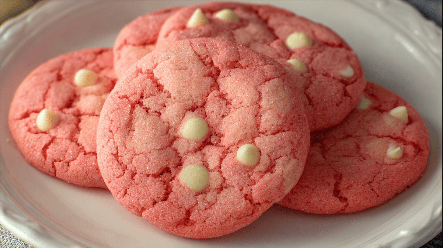 Strawberry White Chocolate Gooey Cookies