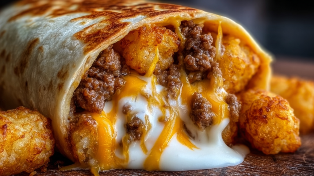 Cheesy Potato Burritos With Crispy