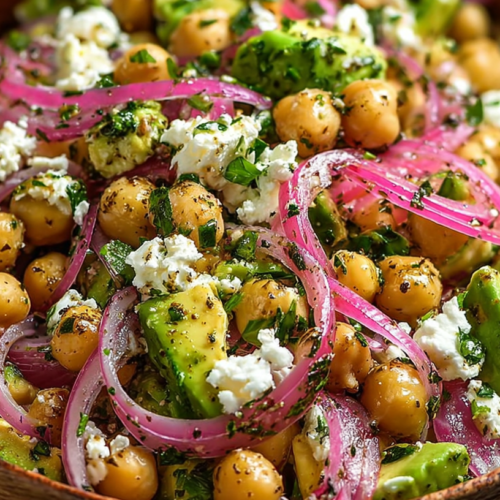 Chickpea Feta Avocado Salad