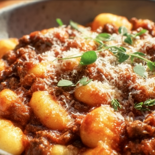 Creamy Gnocchi Bolognese