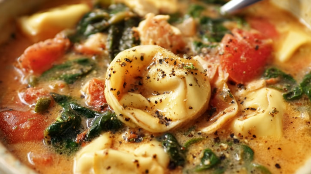 Creamy Tuscan Garlic Tortellini Soup