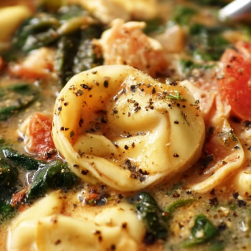 Creamy Tuscan Garlic Tortellini Soup