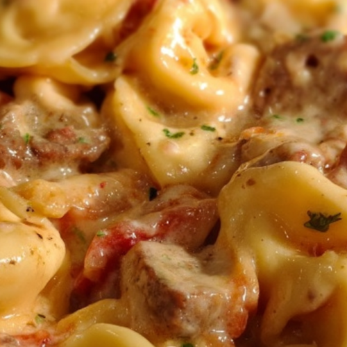 Crock Pot Cheesesteak Tortellini Recipe