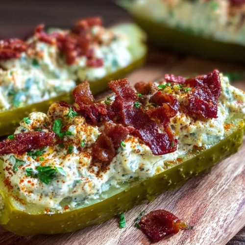 Deviled Egg Pickle Boats