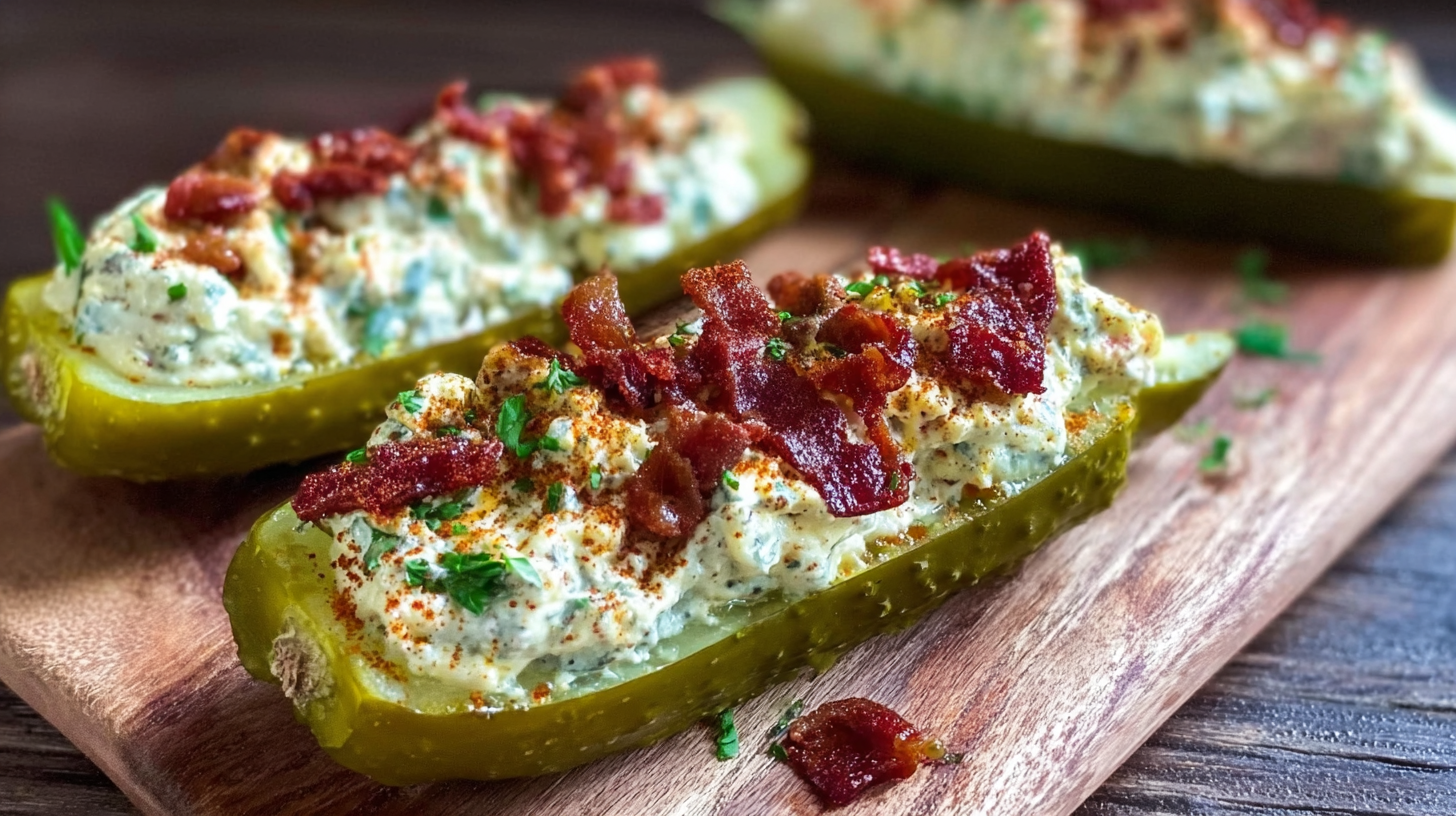 Deviled Egg Pickle Boats