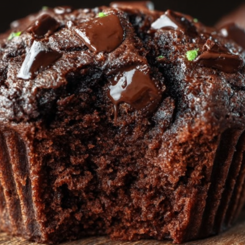 Double Chocolate Chunk Zucchini Muffins