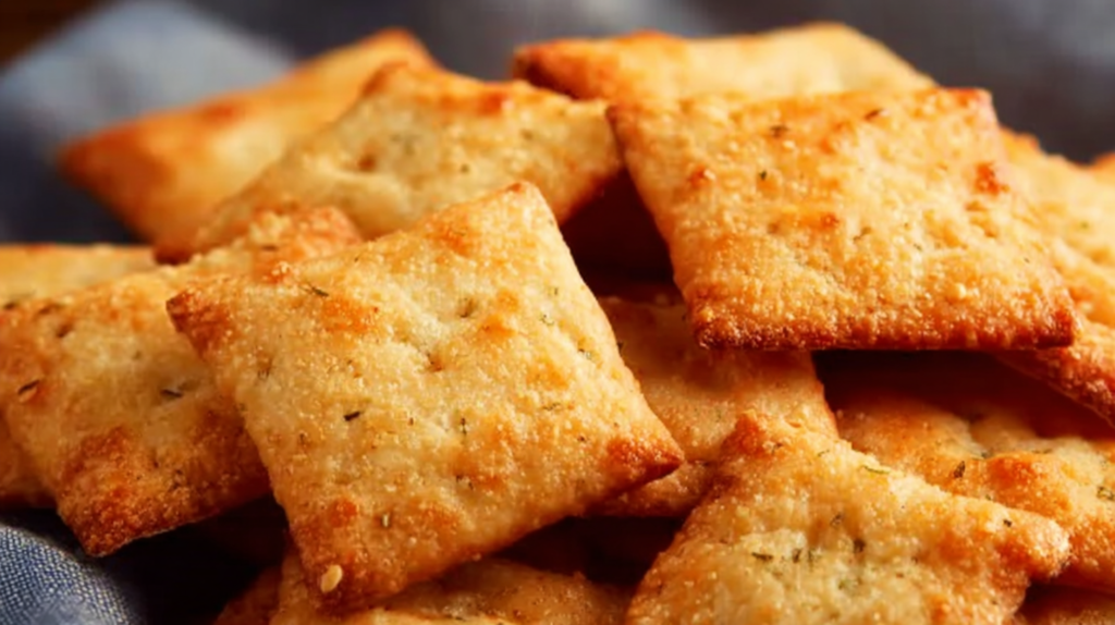 Garlic Parmesan Crackers (baked)