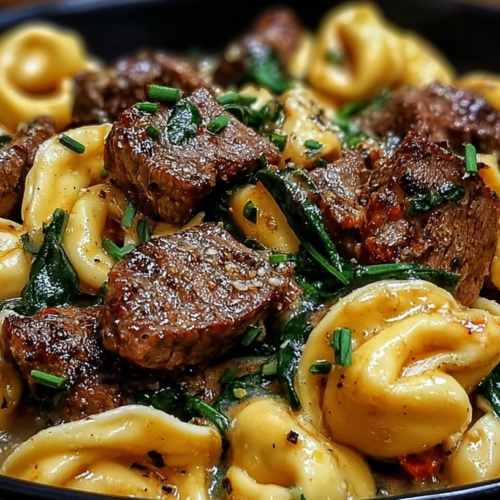 Garlic Parmesan Steak Tortellini Recipe