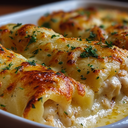 Chicken Alfredo Lasagna Rolls