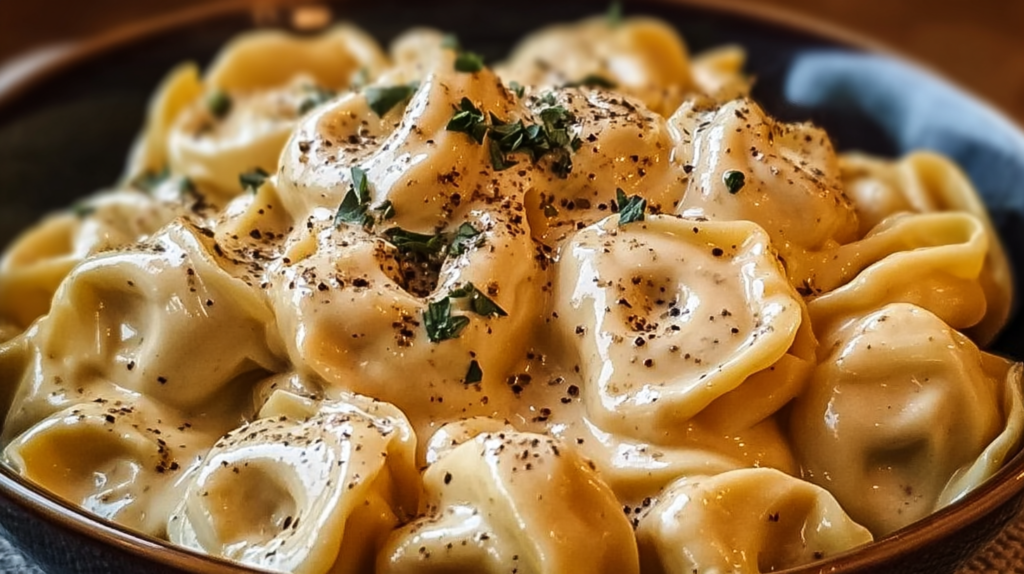 Creamy Crockpot Tortellini Alfredo