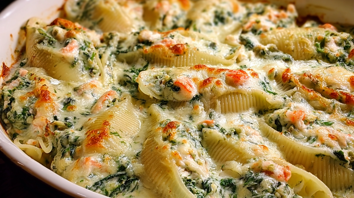 Creamy Seafood Stuffed Shells 