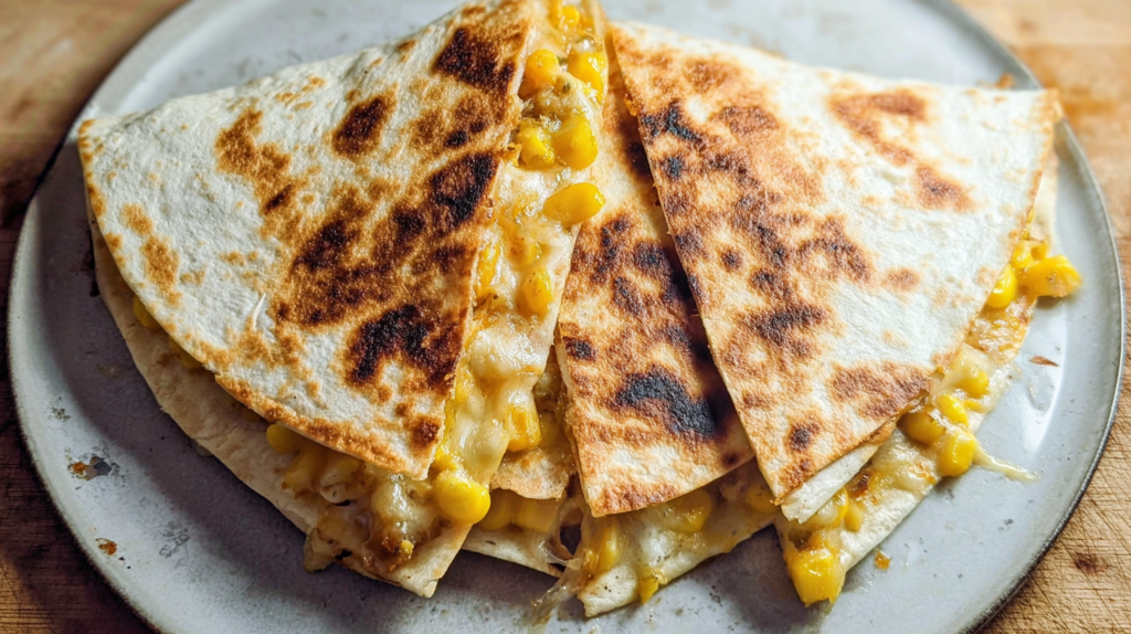 Elote Quesadillas With Roasted Corn Salsa