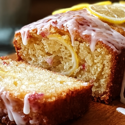 Lemon Rhubarb Loaf With Glaze