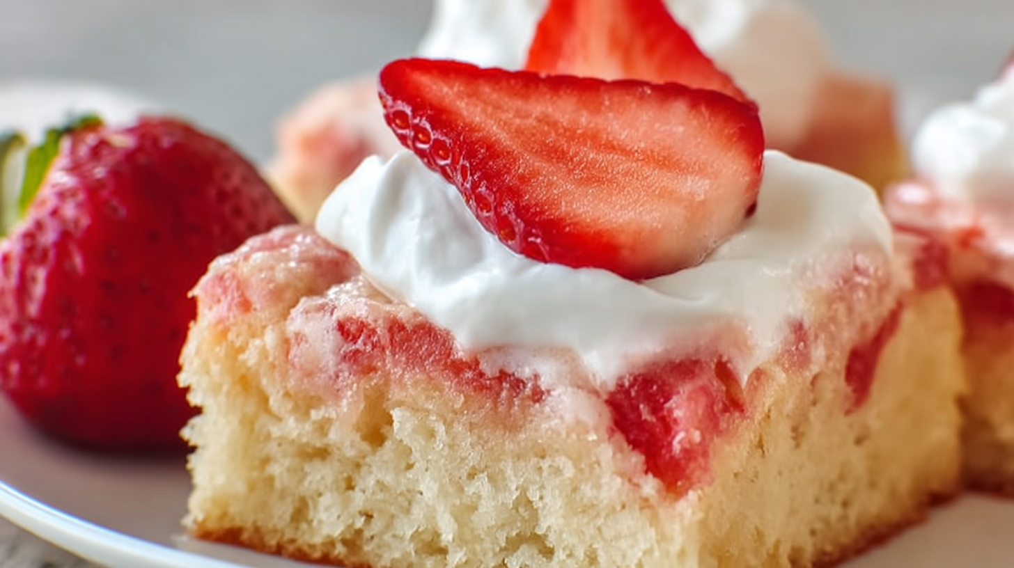 Strawberry Earthquake Cake
