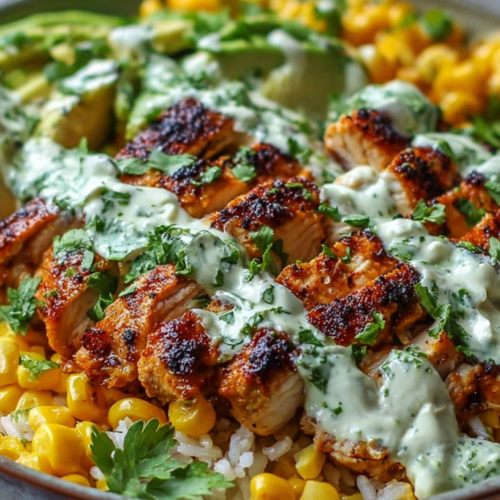 Street Corn Chicken Rice Bowl