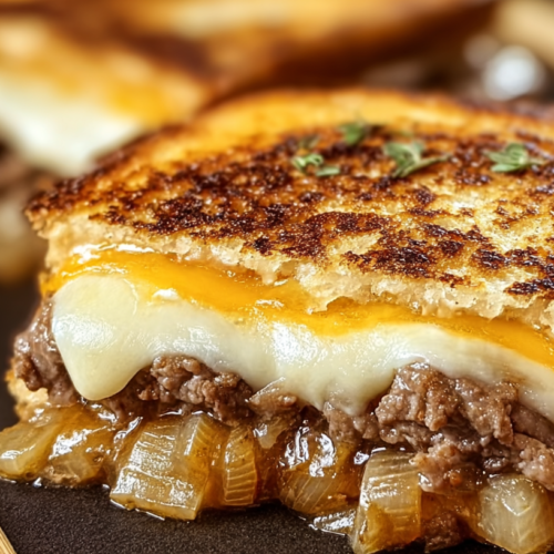 Ground Beef Grilled Cheese Sandwich