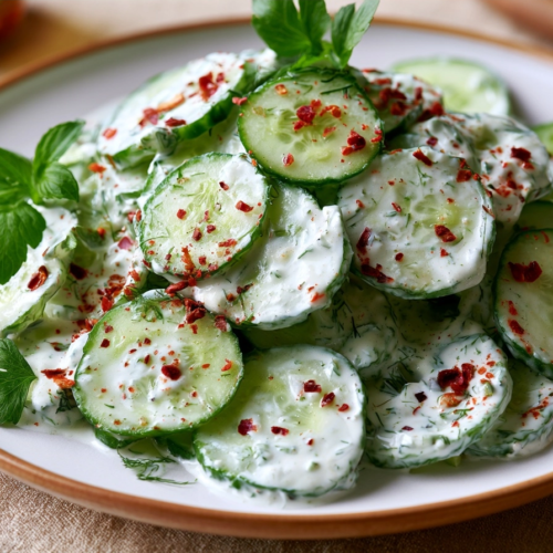 Salade croquante de concombre sauce Ranch : 1 recette facile