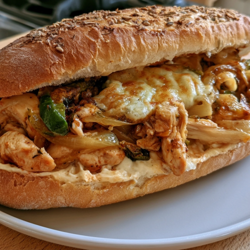Sandwich Philly Cheesesteak au poulet : Recette Maison Inratable