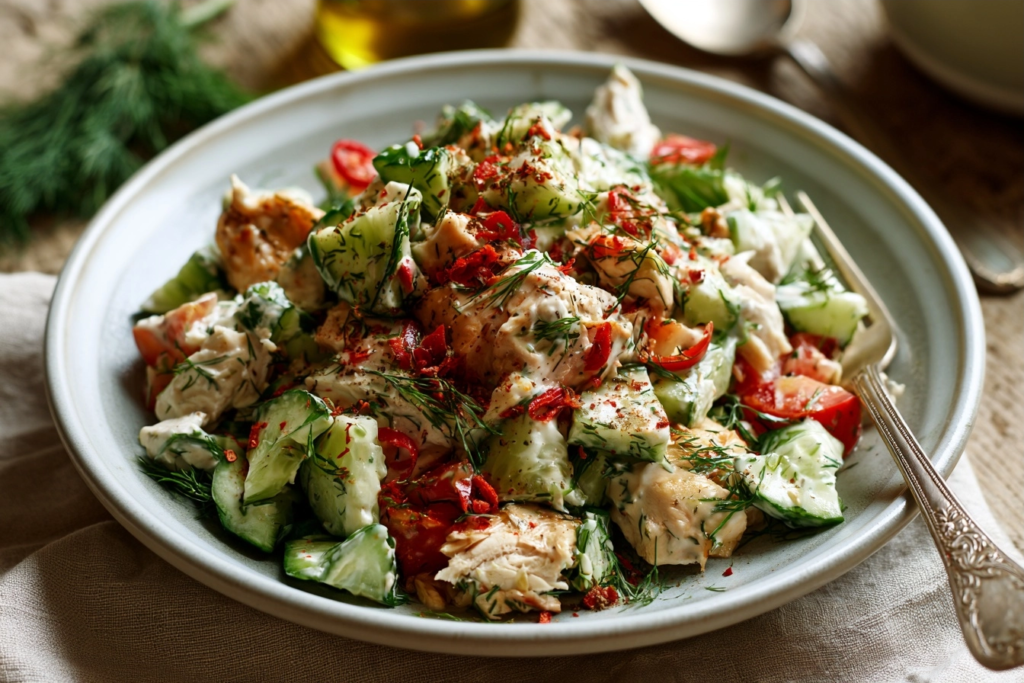 Salade de poulet rôti, concombre et aneth : 5 astuces
